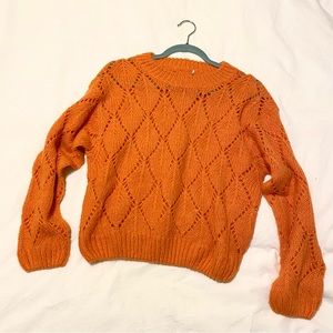 Vintage orange diamond pattern sweater
